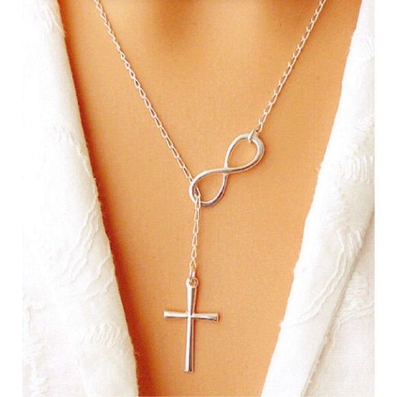 Cross Lariat Necklace - Picture 1 of 7